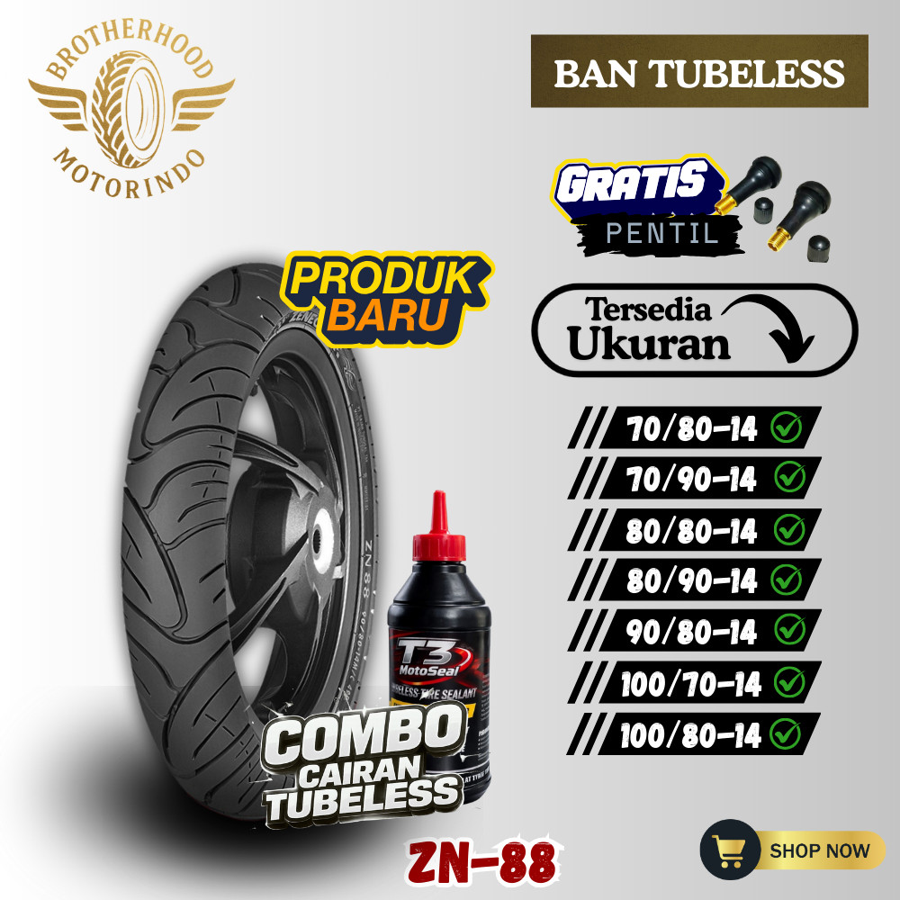 BAN ZENEOS ZN88 TUBELESS (70/80-14 / 70/90-14 / 80/80-14 / 80/90-14 / 90/80-14 / 90/90-14 / 100/70-1