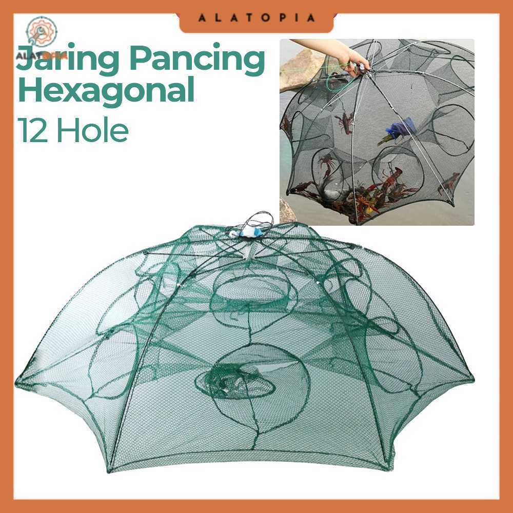 Jaring Pancing Ikan Hexagonal 12 Hole Fishing Net Trap Cage - H14572