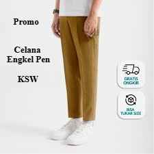 KSW Celana Formal Ankle Pants 90 Cm Pria Warna Krem Putih Coklat Moka (formal, bahan, kantor, kain, 