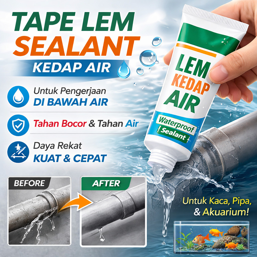 [Perbaikan Cepat & Kuat] Sealant bawah air/menyumbat kebocoran dan memperbaiki kebocoran tangki ikan