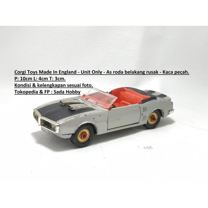 Vintage  Corgi Toys Pontiac Firebird Convertible Silver Japan
