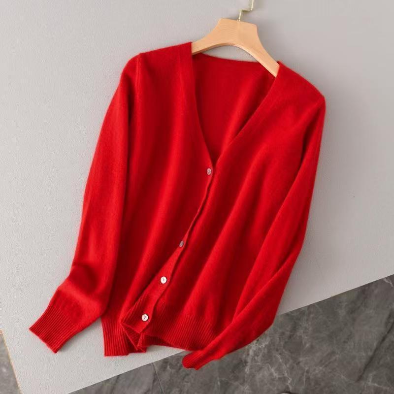 Cardigan Slim-Fit Bawah Rajutan Baru - Atasan Pendek Longgar dan Kurus