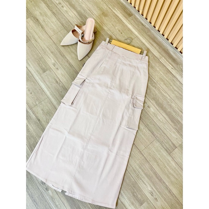 Sherina - Carra Cargo Skirt - Rok Kargo Wanita import stretc Slim-fitting Slim-fitting