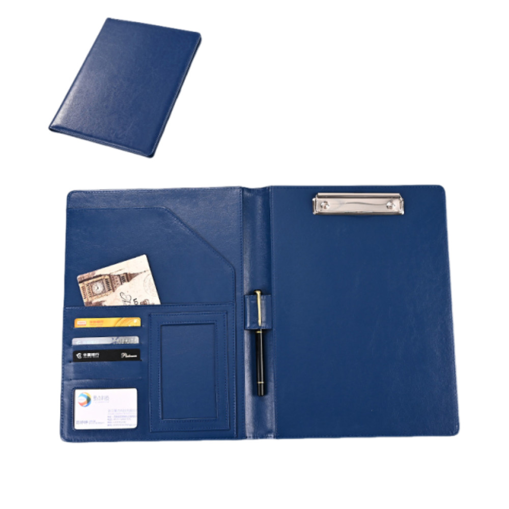 Multifunctional A4 Conference Folder File Storage Vintage Clipboard Leather File Folders Portable wi