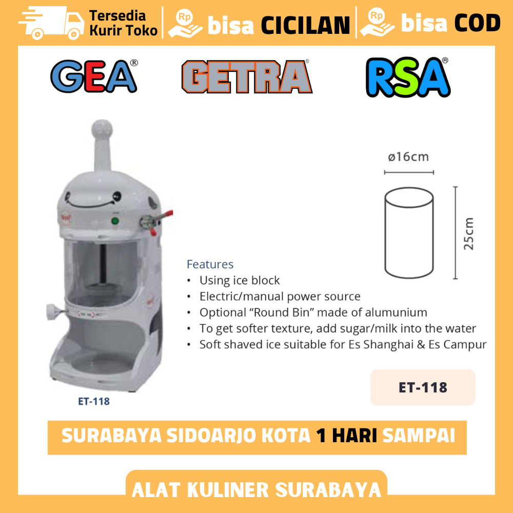GEA ET-118 ICE PLANER MESIN ES SHAVER MESIN ES SERUT