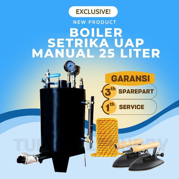 Promo Guncang setrika uap laundry gas boiler 25 liter 2 kepala setrika merk mistermoto Tbk