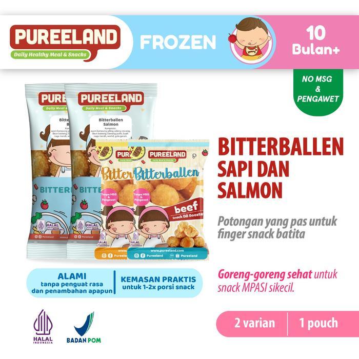 Pureeland Baby Bitterbalen Salmon / MPASI Bayi Organik / Makanan Bayi - Reguler