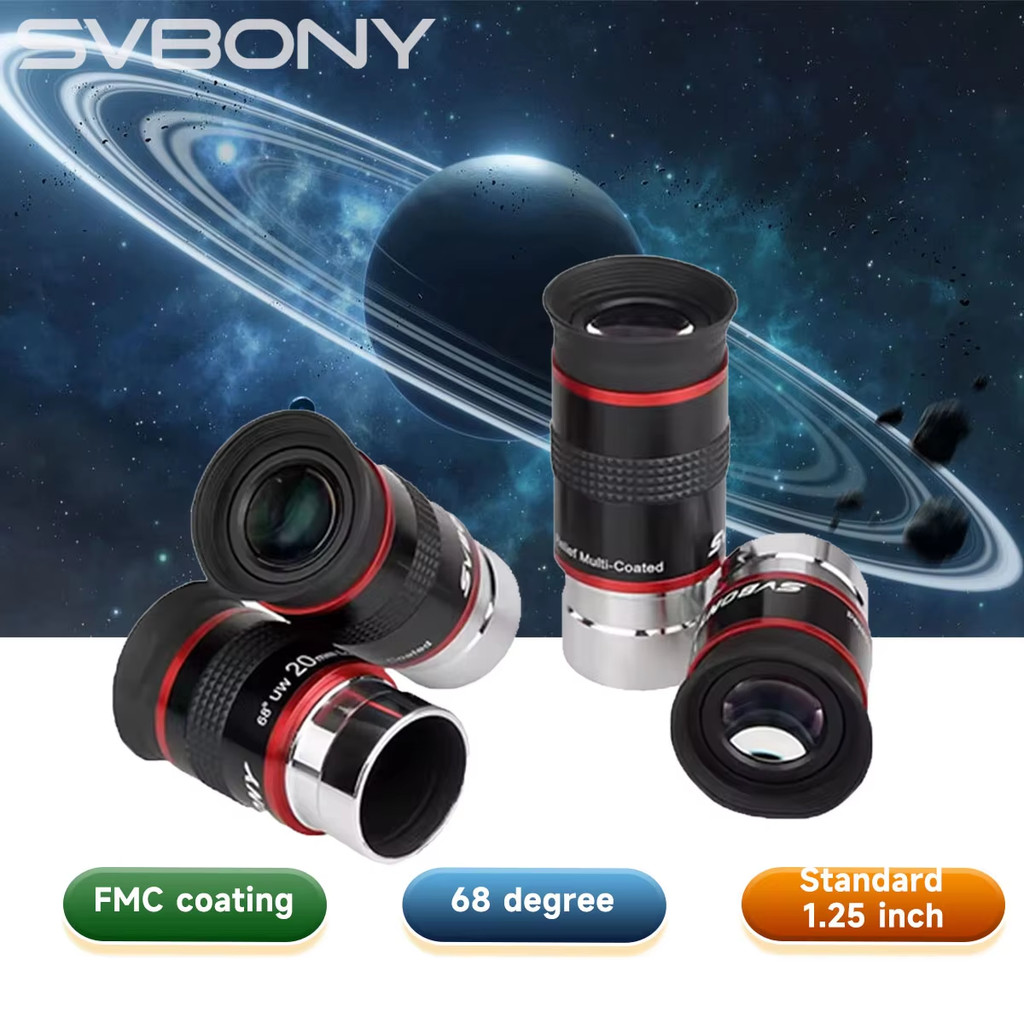Svbony Telescope Eyepieces 1.25" 68° Eyepiece Planetary Eyepiece UWA 6mm/9mm/15mm/20mm Eyepiece for