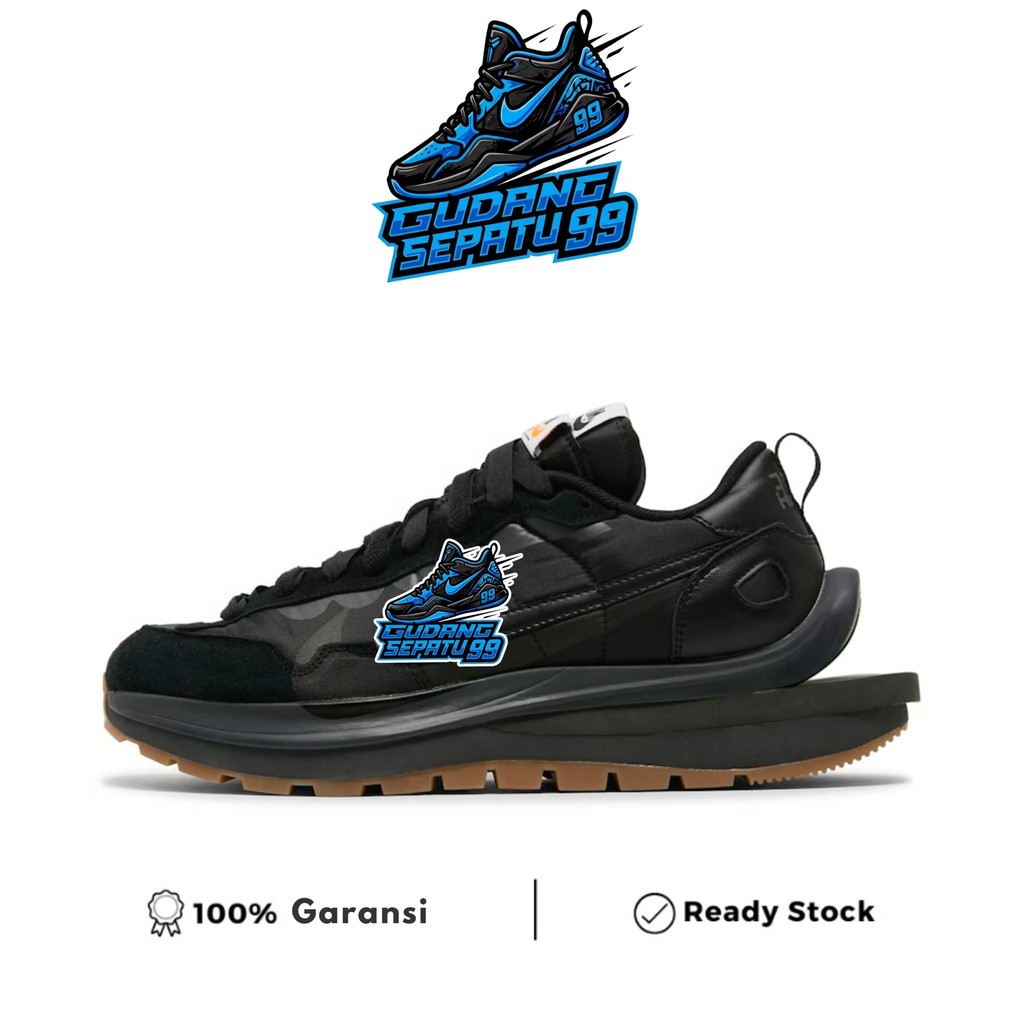 Sepatu Sneakers Vaporwaffle Sacai Black Gum - Gudangsepatu99