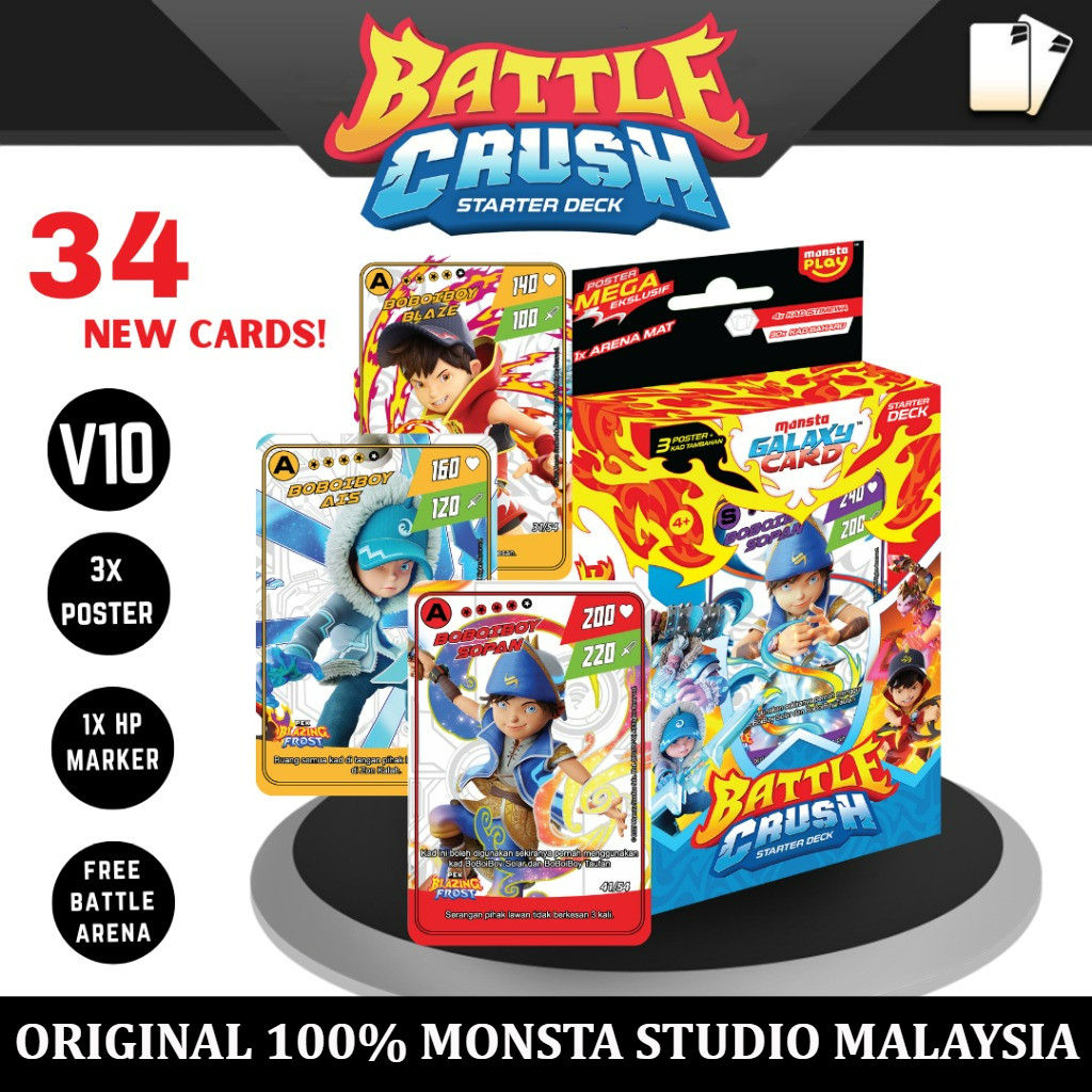 READY STOK MONSTA Galaxy 34 Card : Starter Deck Battle Crush V10 Original import monsta studio malay