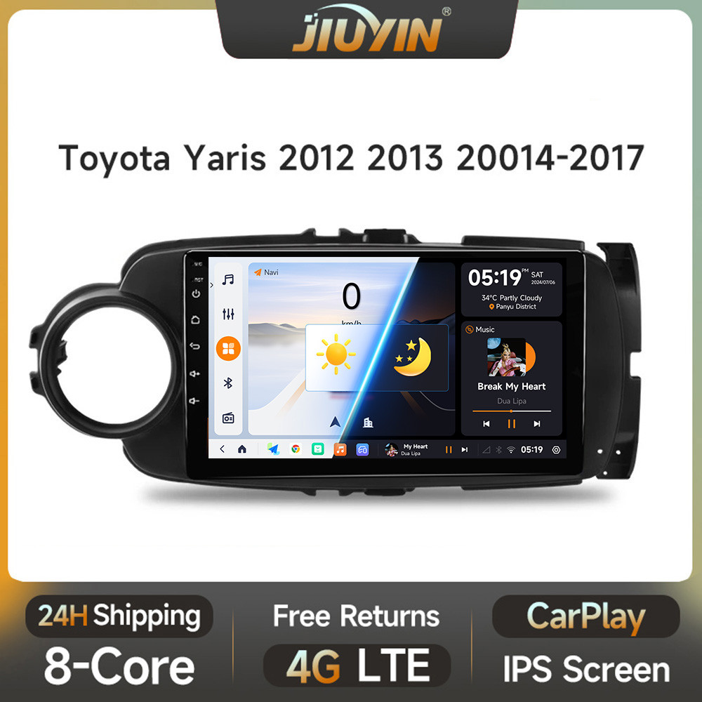 JIUYIN Radio Mobil Android 13 9 inci Untuk Toyota Yaris 2012 - 2017 Pemutar Multimedia Android Auto 