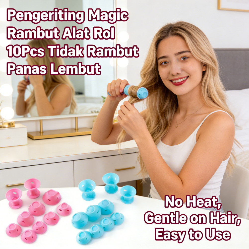 Rambut Magic Tidak Alat Panas Pengeriting 10Pcs Lembut Rambut Rol