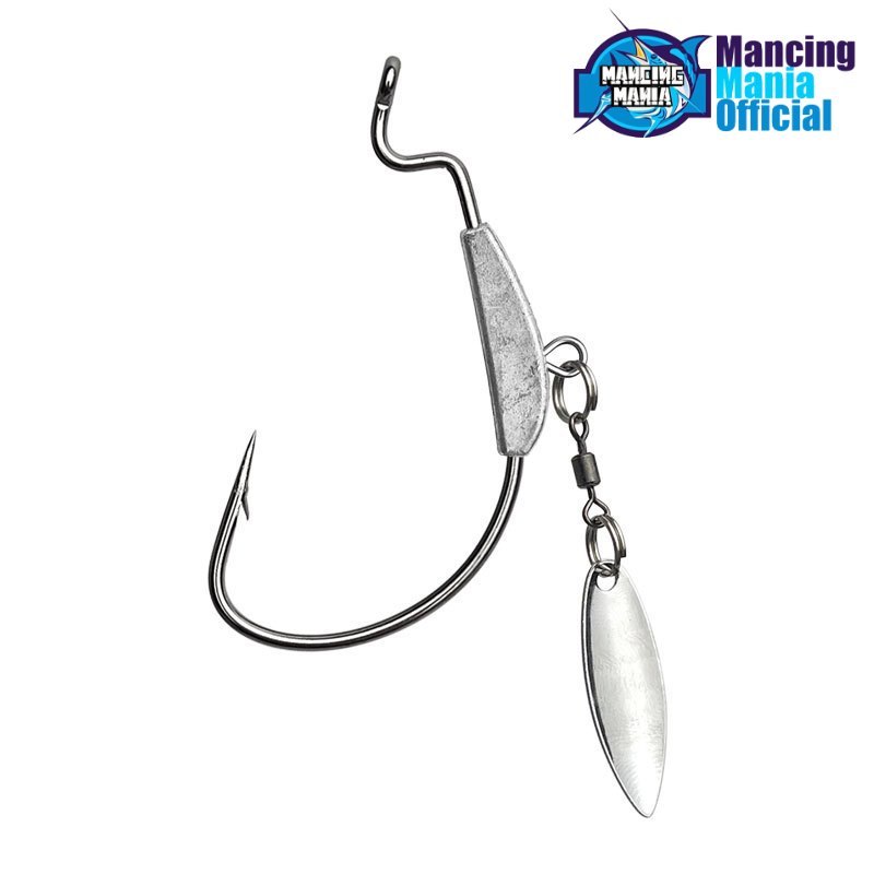 MANCING MANIA Mata Kail Wormhook Blade Untuk Umpan Pancing Softlure / Zman dengan Timah Pemberat Bla