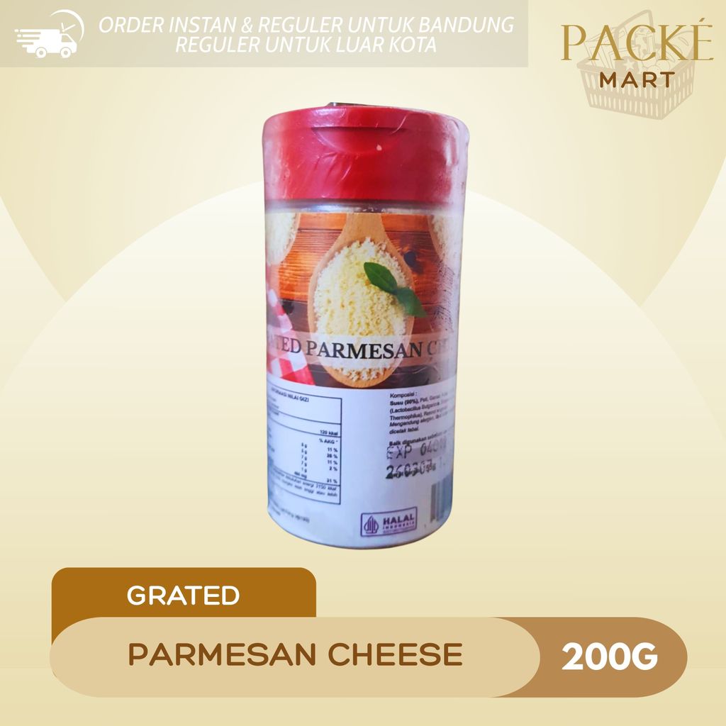 Grated Parmesan Cheese 55g / Keju Parmesan / Keju Bubuk / Keju Topping / Grated Parmesan Bubuk / Par