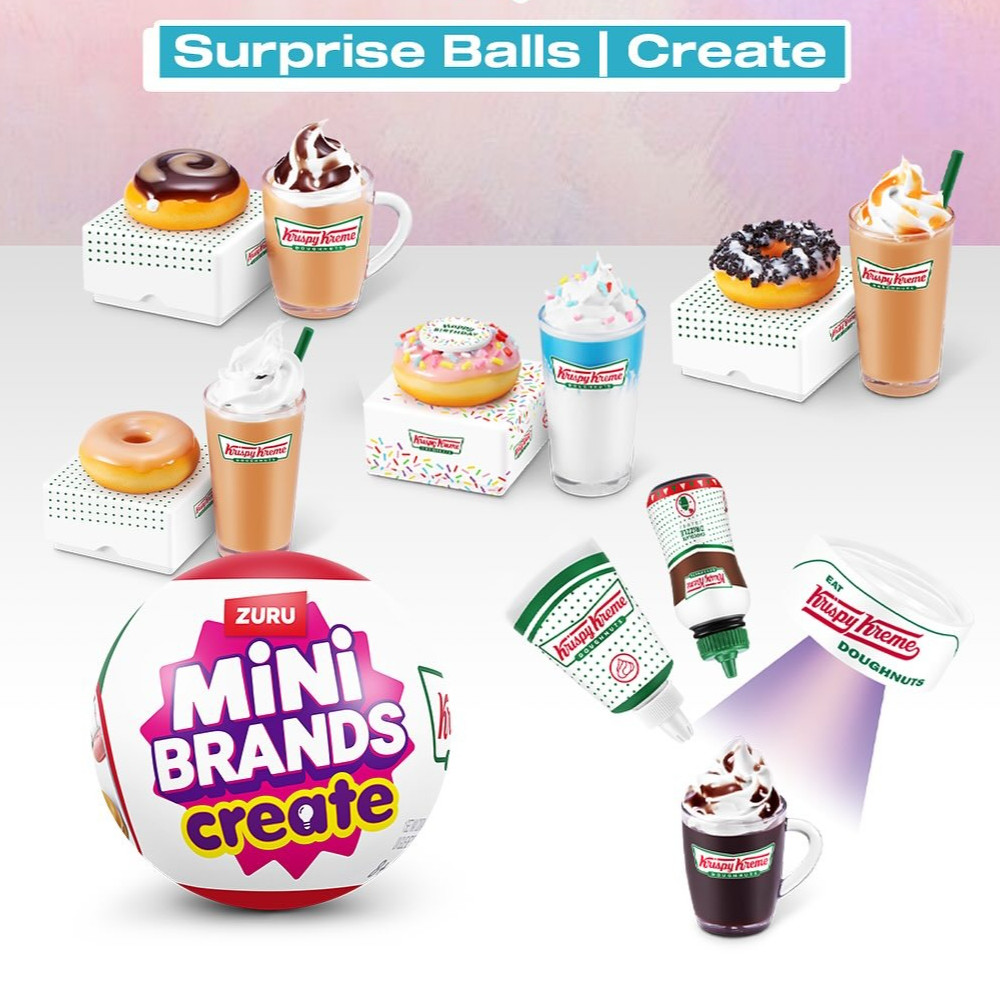 Zuru Mini Brands Krispy Kreme Surprise Box Mini Food Dessert Donut Miniature Surprise Food Blind Box