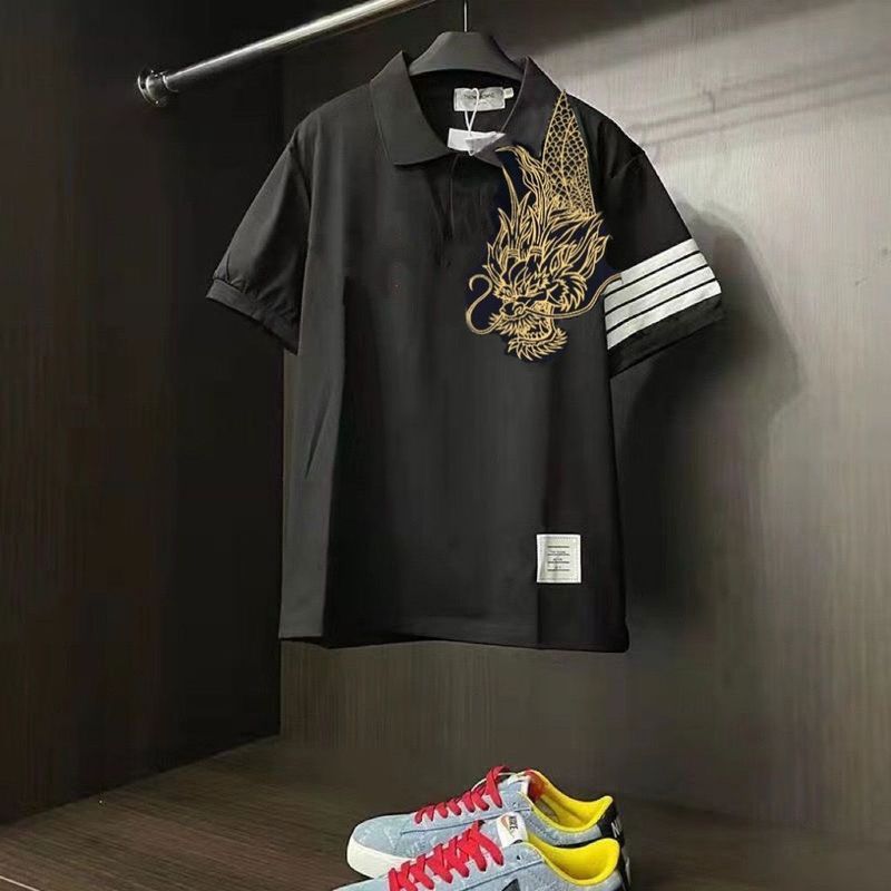 Men's new slim-fit short-sleeve polo shirt