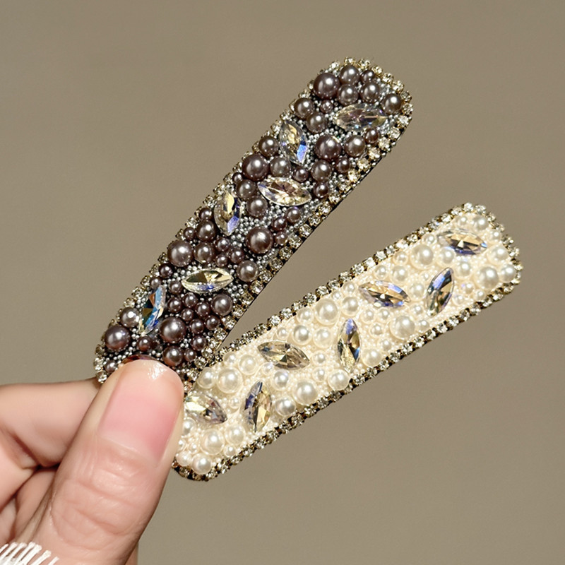 Klip satu kata sisi jepit rambut wanita mutiara, klip bb, jepit rambut retro kelas atas, jepit rambu