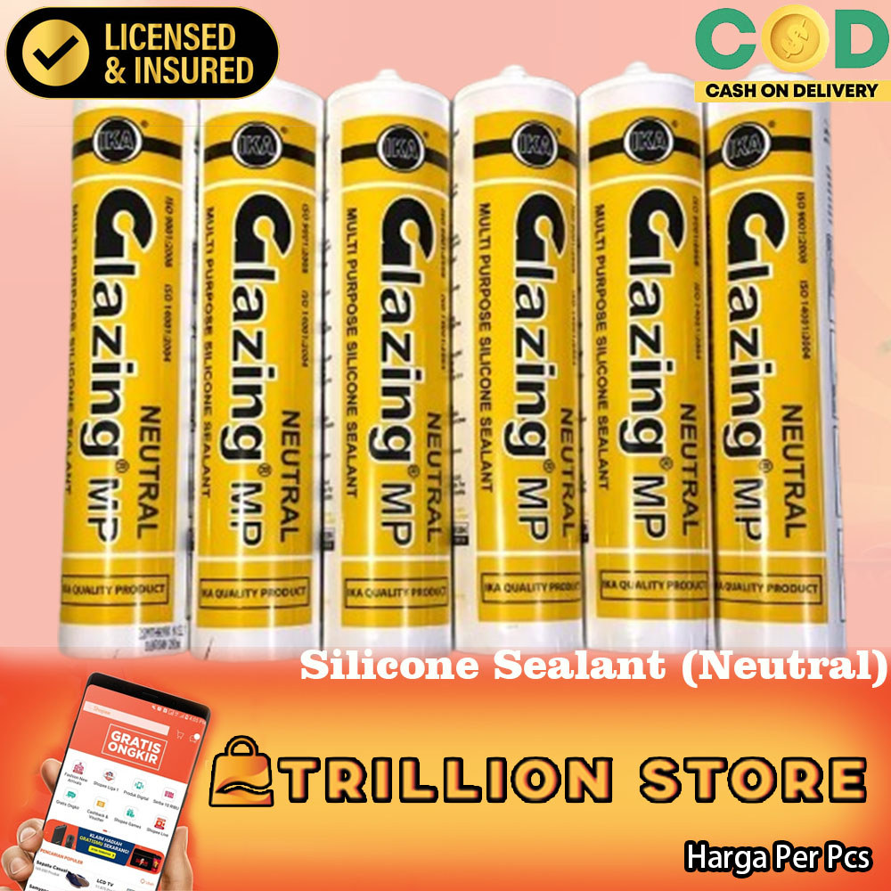 Lem Kaca Sealant Silikon Ika Glazing Mp Neutral Silicone Perekat Etalase Aluminium Atap Baja Kusen P