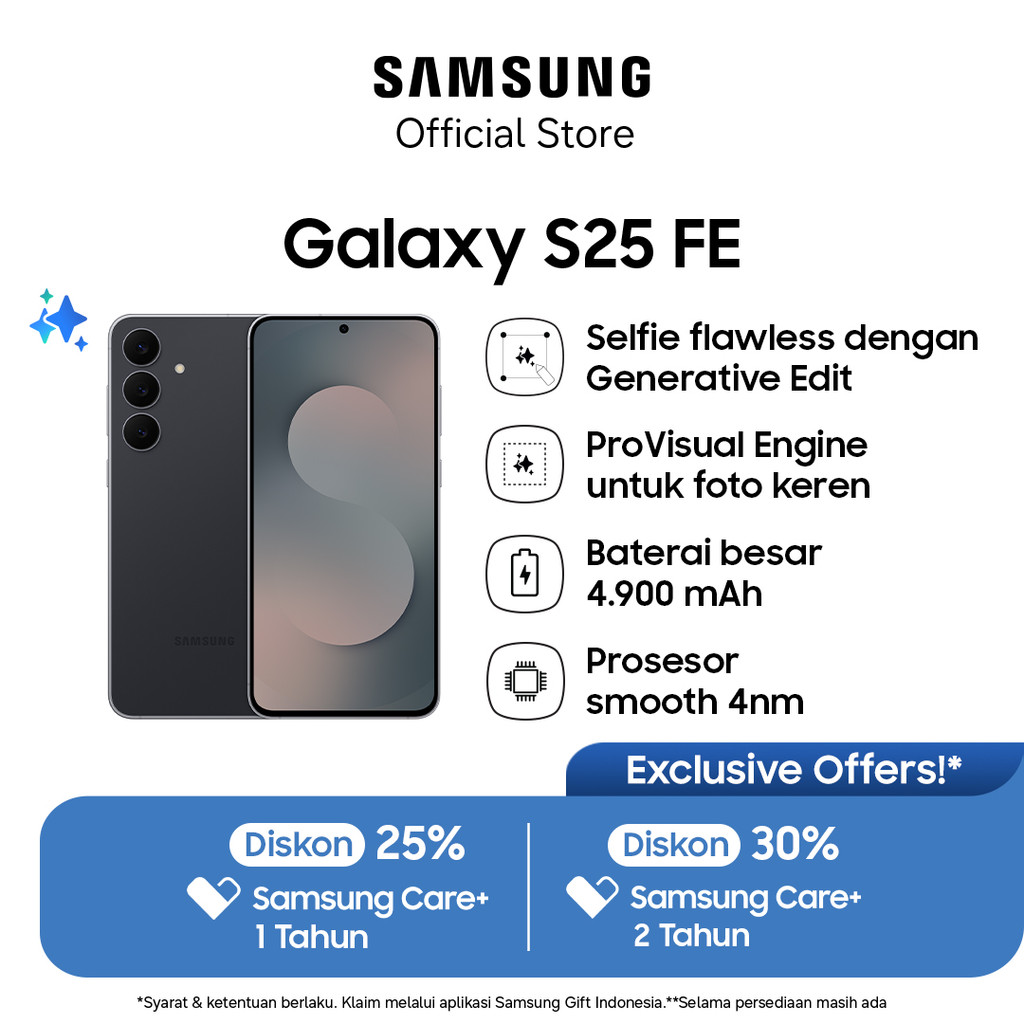 [Free Upgrade From 128GB] Samsung Galaxy S25 FE 8/256GB - Jetblack