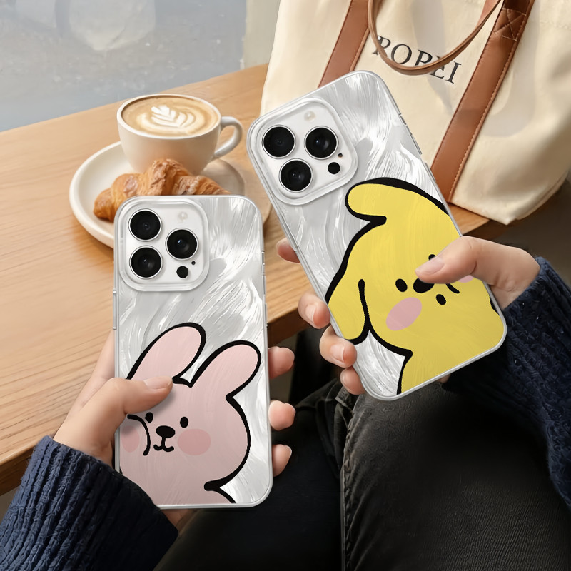 Cute Dog & Bunny Couple Case for Infinix Series Smart 5 6 7 8 Softcase Casing hp Lucu Populer untuk