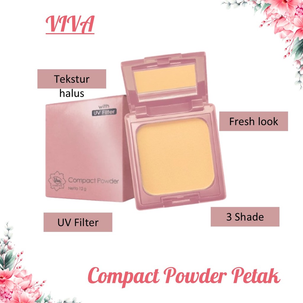 VIVA COMPACT POWDER PINK 12GR - GLOW UP WITH UV PROTECTION - VIVA COMPACT POWDER PINK