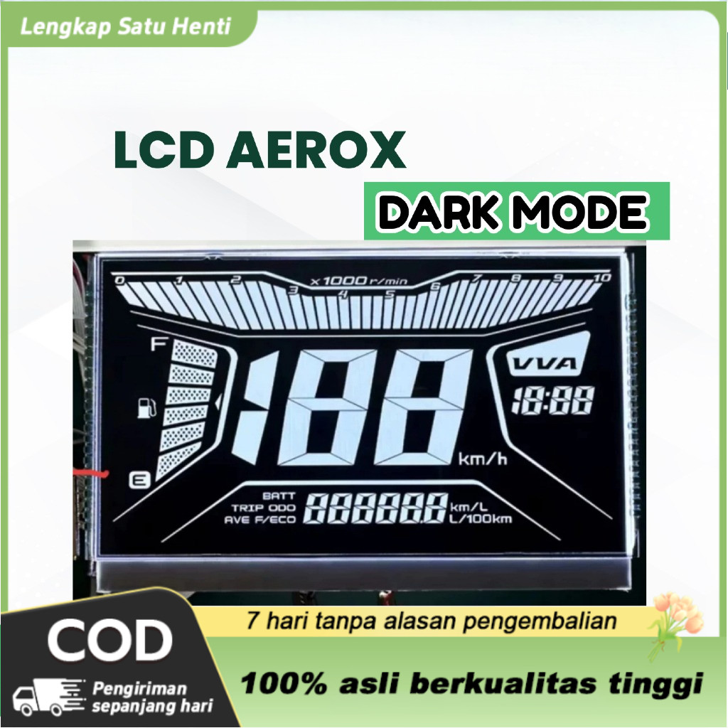 [VA] LCD Aerox 155 Lexi (Dark Mode) Speedometer Digital Yamaha Cocok Semua tipe, Aerox ABS or Aerox 