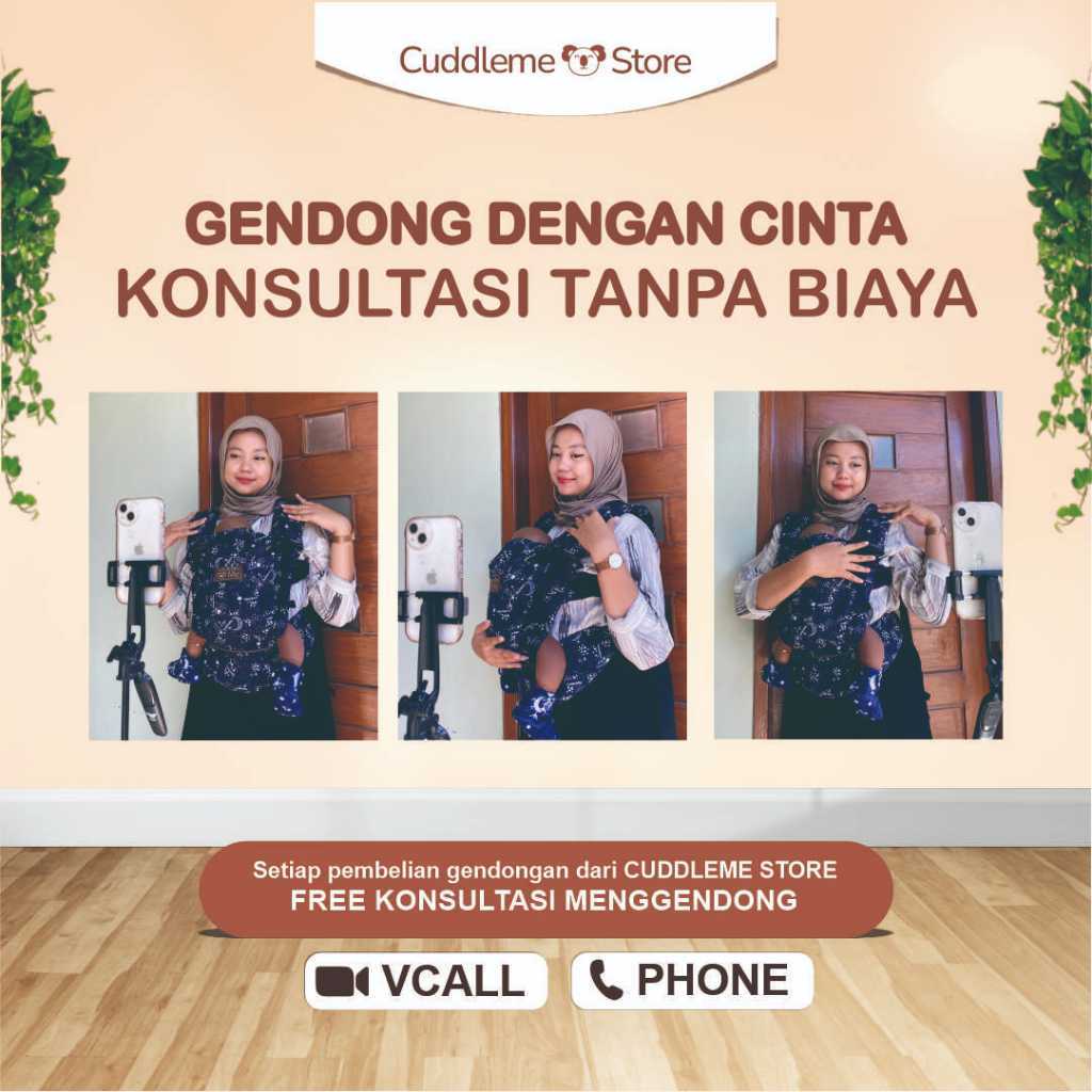 CuddleMe Black Edition - Gendongan Geosfit Air - Ultimo - Levana - Lite carrier Praktis SSC M-Shape