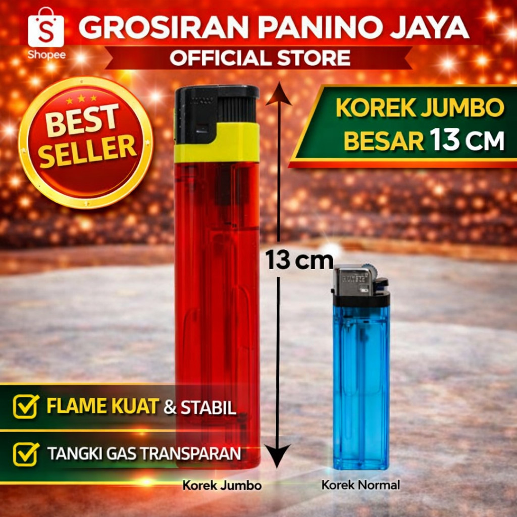 Korek Gas Bara Jumbo Anti Angin super besar dan anti hilang cocok untuk diluar ruangan