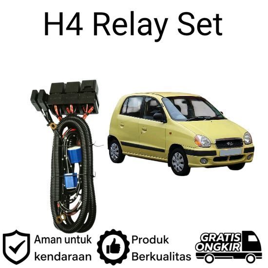 AM Relay Set Lampu Utama LED H4  Mobil Hyundai Atoz