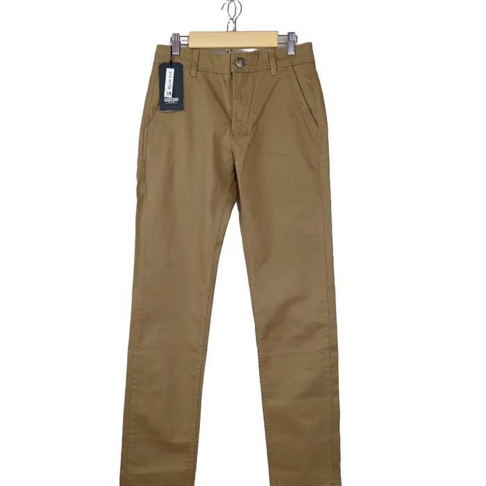 CELANA CHINO PANJANG PRIA DEWASA SCOTCH&CO / CELANA BRANDED / CELANA PRIA SLIMFIT - SIZE 29-42 - Tan