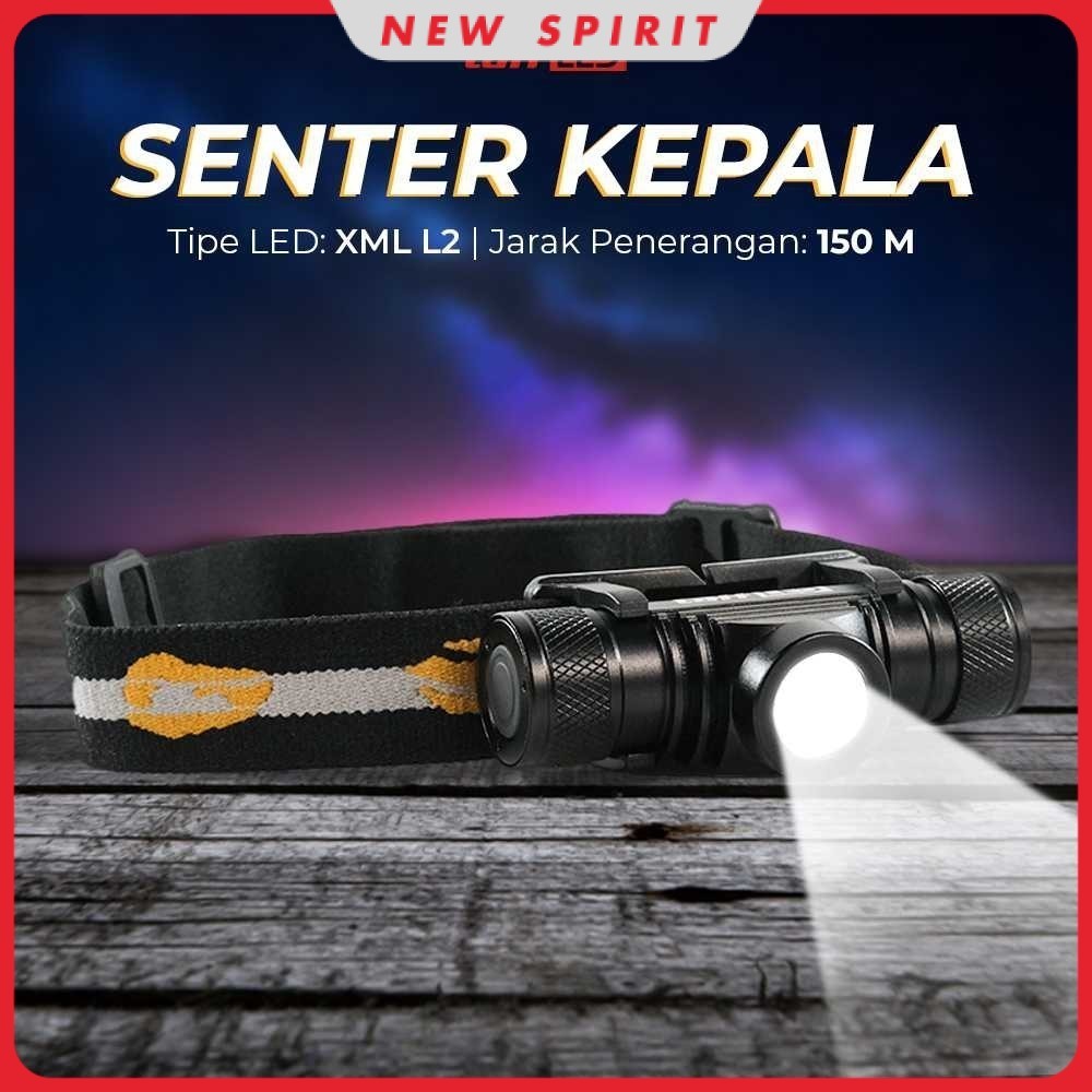 TAFFLED Senter Kepala Headlamp Headlight LED XML-L2 800 Lumens - D10-GCU2
