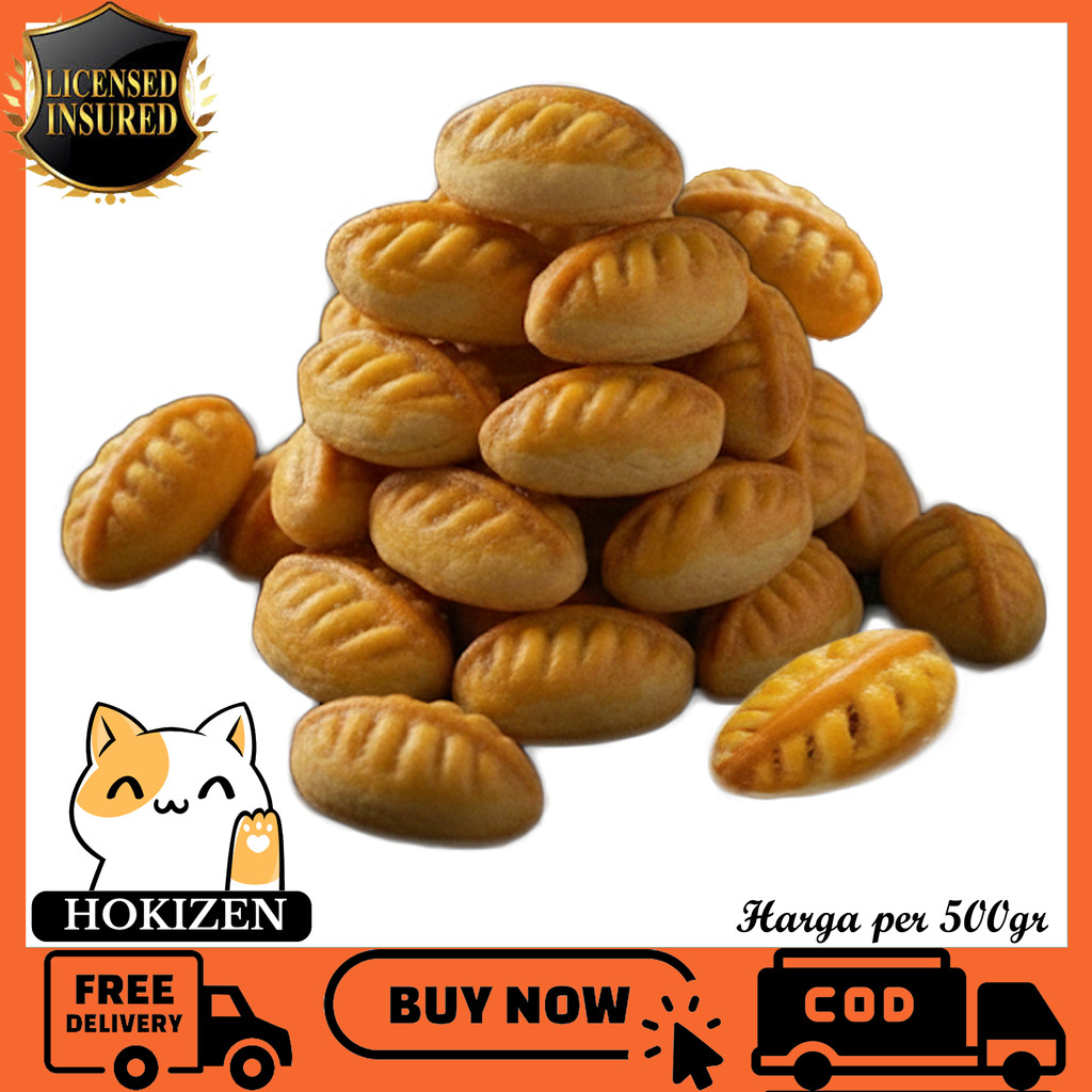 Kue Nastar Daun Mawar Camilan Lembut Manis Lezat Enak Roti Kering Cemilan Ringan Santai Rapuh Isi 50