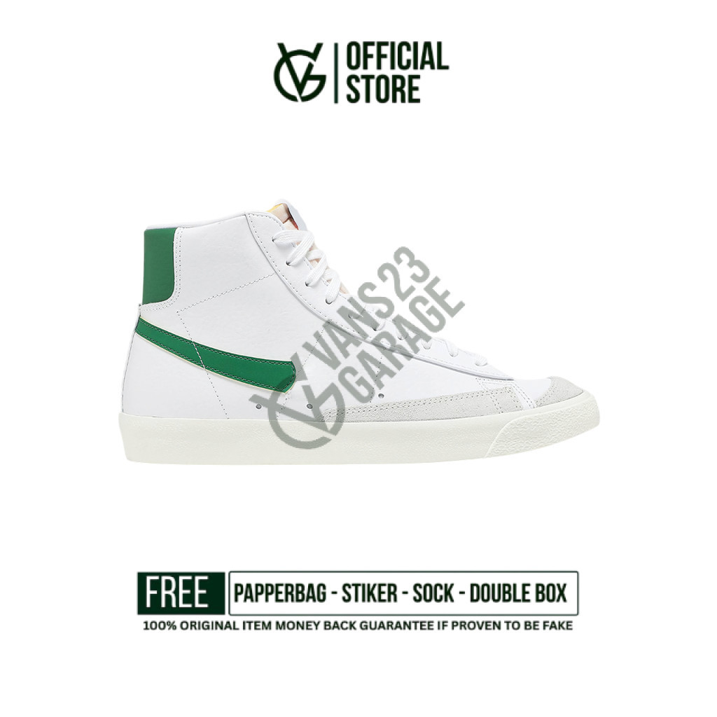 Sepatu Sneakers Nike Blazer Mid 77 Vintage White Green Original BNIB Unisex