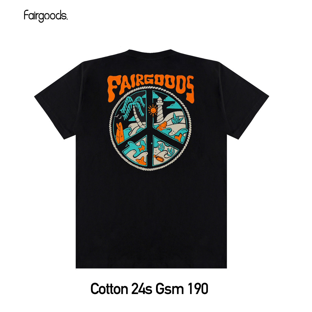 GADINGKU_  Fairgoods Kaos - Peace - Hitam