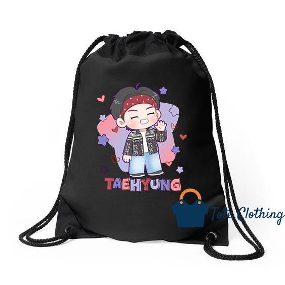 DLY TAS SERUT HITAM KANVAS MOTIF BTS KOREA - SERUT HTM JHOPE