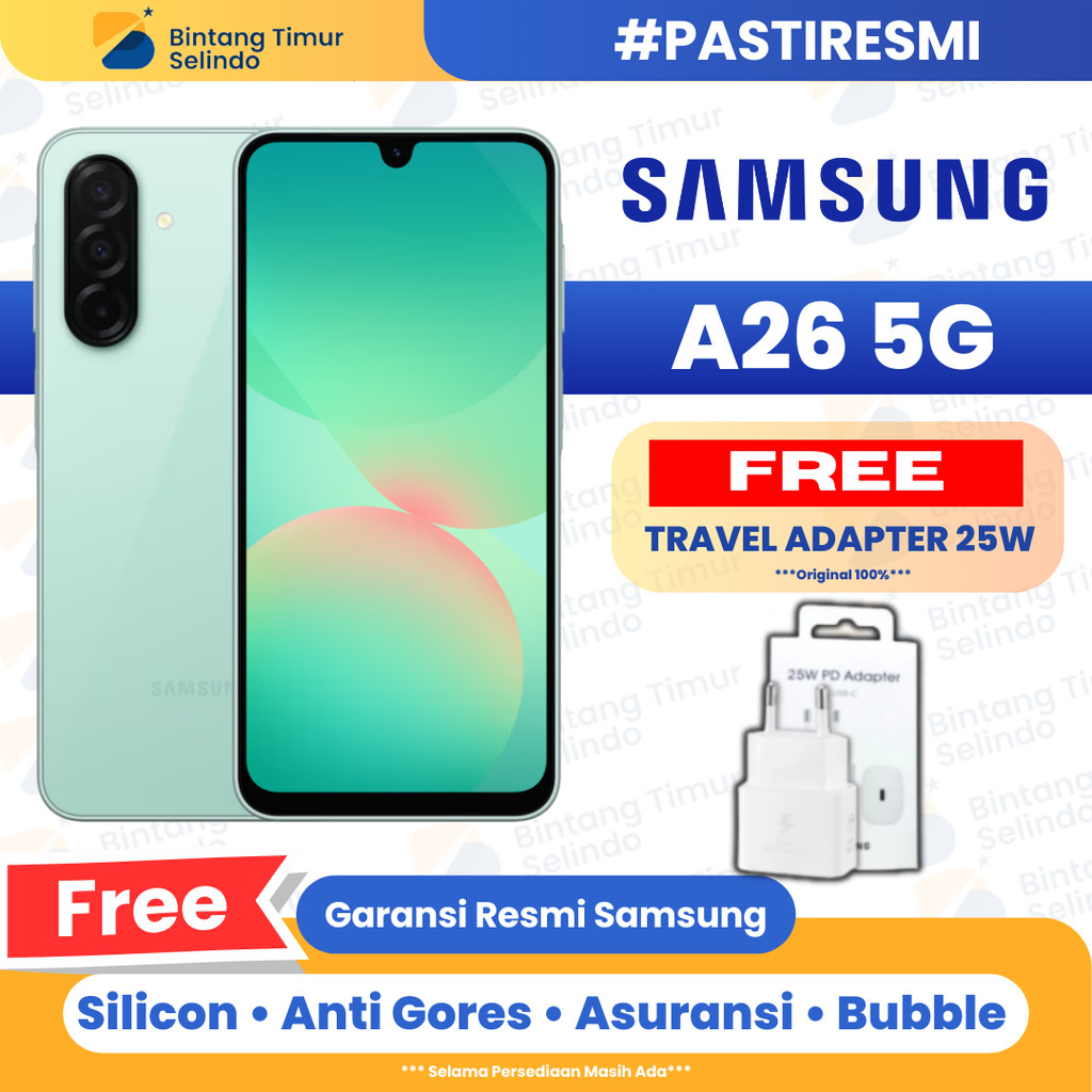 Samsung Galaxy A26 5G 8/256GB | LCD Super AMOLED 6.7inc | Camera 50MP | Garansi Resmi Samsung