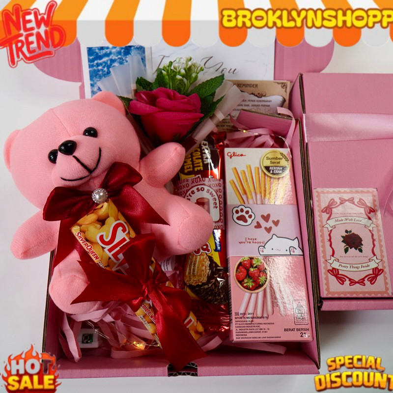 Sweet Valentine Hampers Snack Box Giftbox Kado Pink Series Kado Valentine Kado Ulang Tahun Wisuda Su