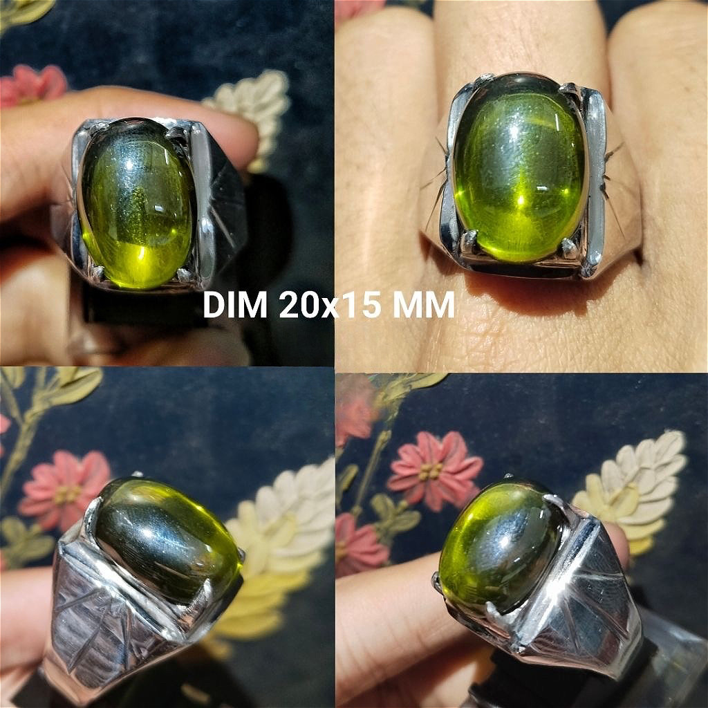 CINCIN BATU PERIDOT RING MONEL CAKEP