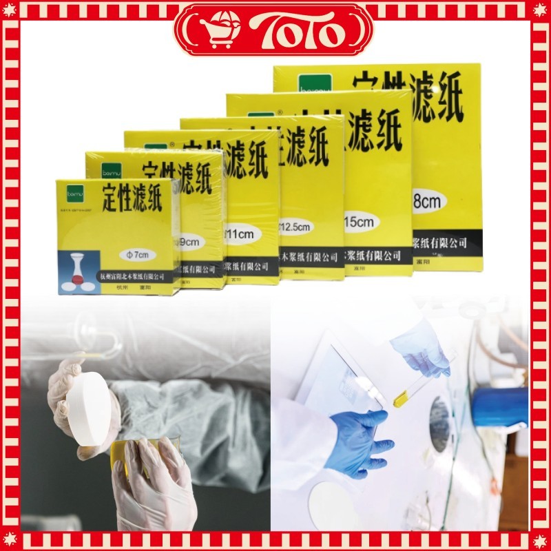 Laboratory Filter Paper 100PCS Untuk Penyaringan Larutan Dan Analisis Kimia Kertas Saring Halus Berb