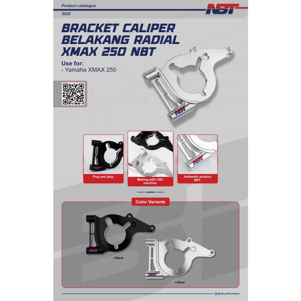 Braket Kaliper Bracket Caliper Belakang Radial Yamaha Xmax 250 NBT