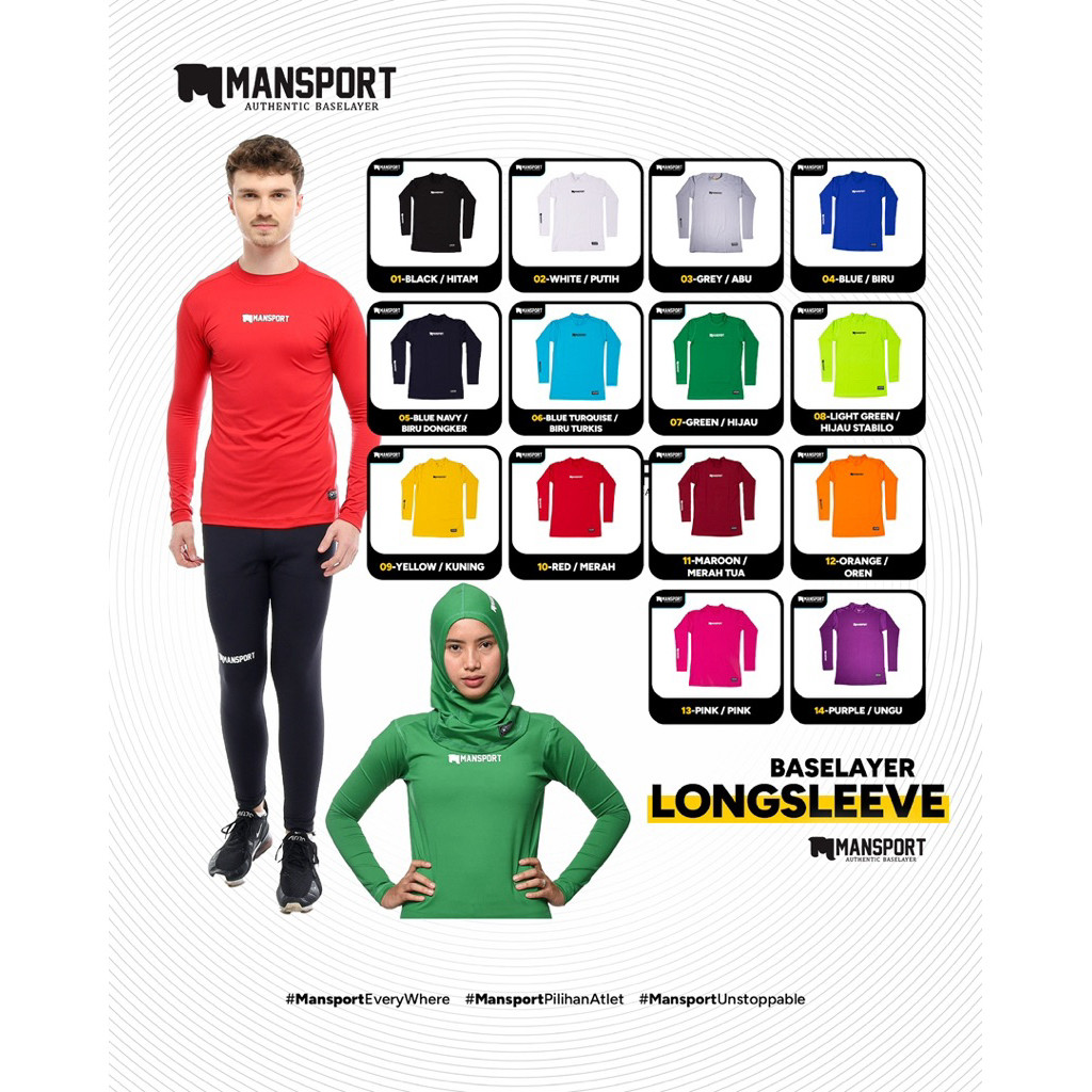 Baselayer Longsleeve Unisex Spandex S-XXL