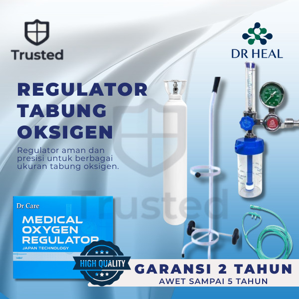 Tabung Oksigen Medis Lengkap Isi + Regulator – Untuk Klinik, Rumah Sakit, Terapi