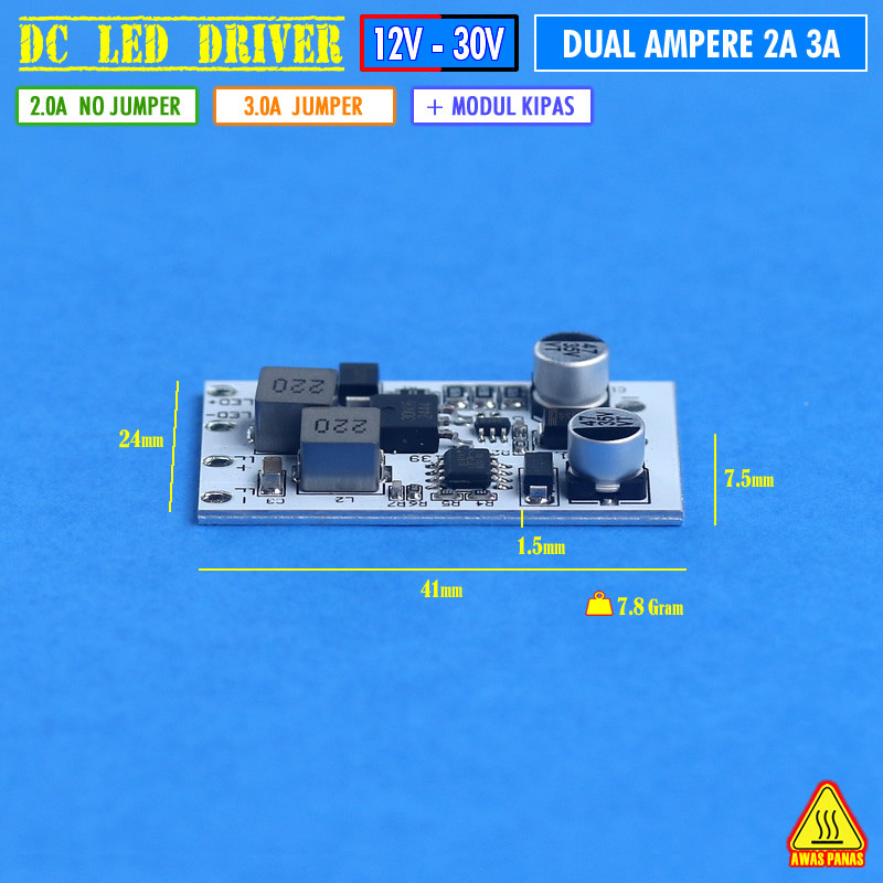 Hazelnuts_Id Driver Led 2A 3A Dual Ampere Kipas Fan 20W 30W Mcp Csp 1860 3570 D2 Laser Biled Projie