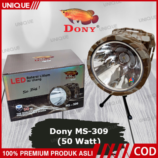 Senter Kepala Dony MS-309 SO BIG (50 Watt) / Dony Senter Kepala MS309 / MS 309 (Gratis Tripod) [Caha