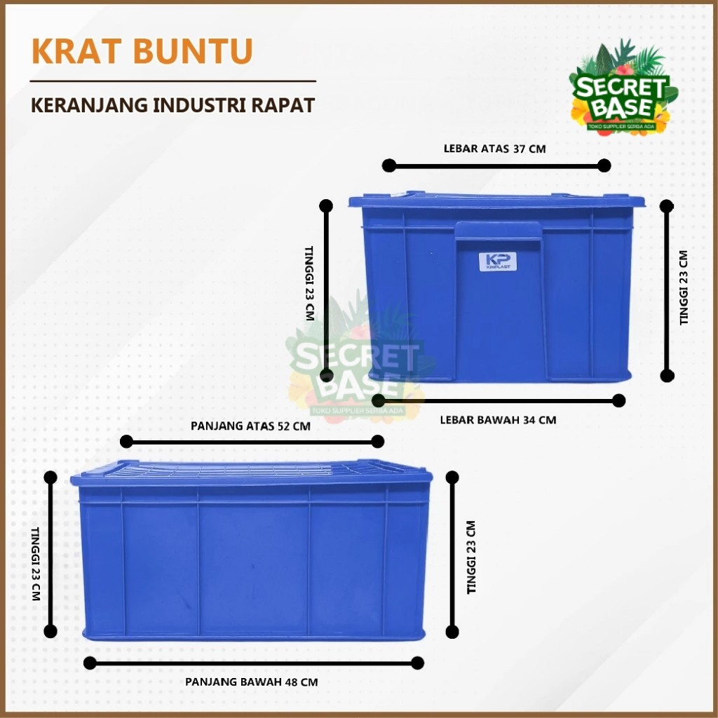 KRAT BUNTU Keranjang Industri Rapat / Bak Ikan Plastik Jumbo / Keranjang Serbaguna