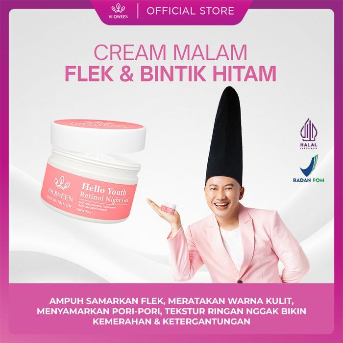 Hello Youth Retinol Night Gel Cream Malam Retinol Untuk Flek Hitam Melasma Mencerahkan Wajah  Niacin