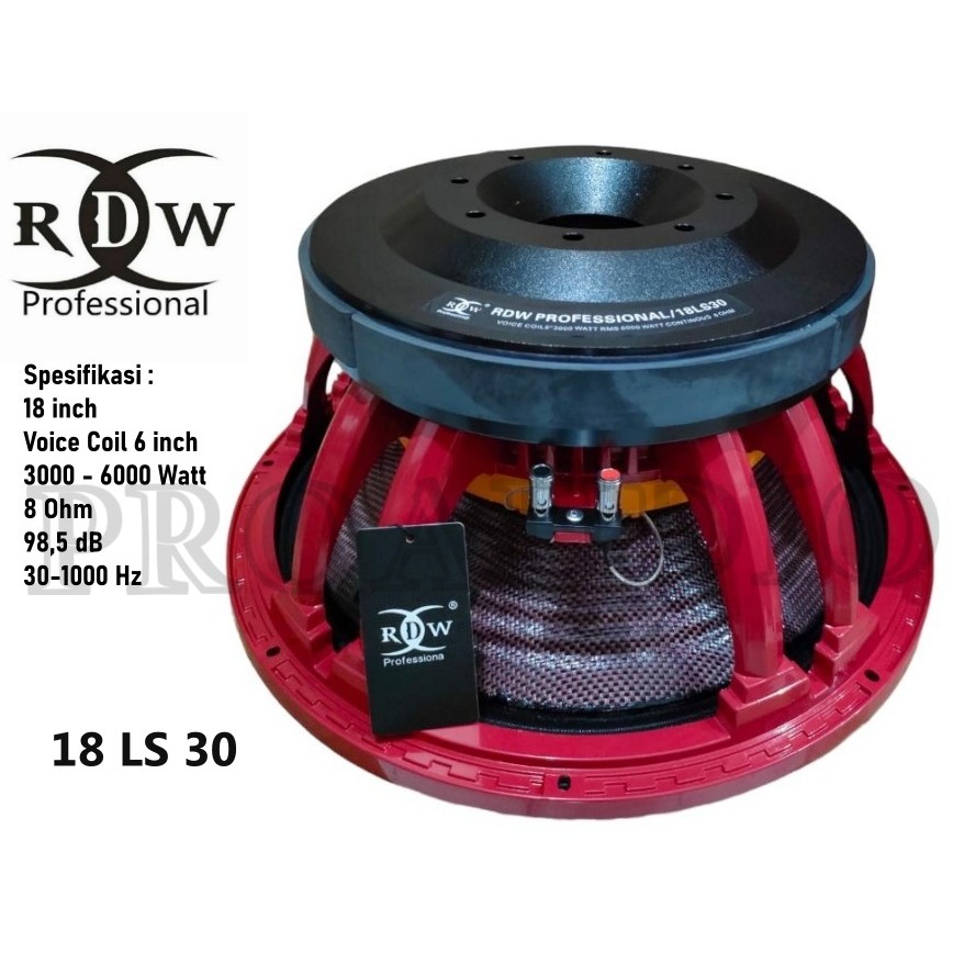 Speaker Komponen RDW 18 LS 30 / 18 LS30 / 18LS30 - 18 inch Carbon