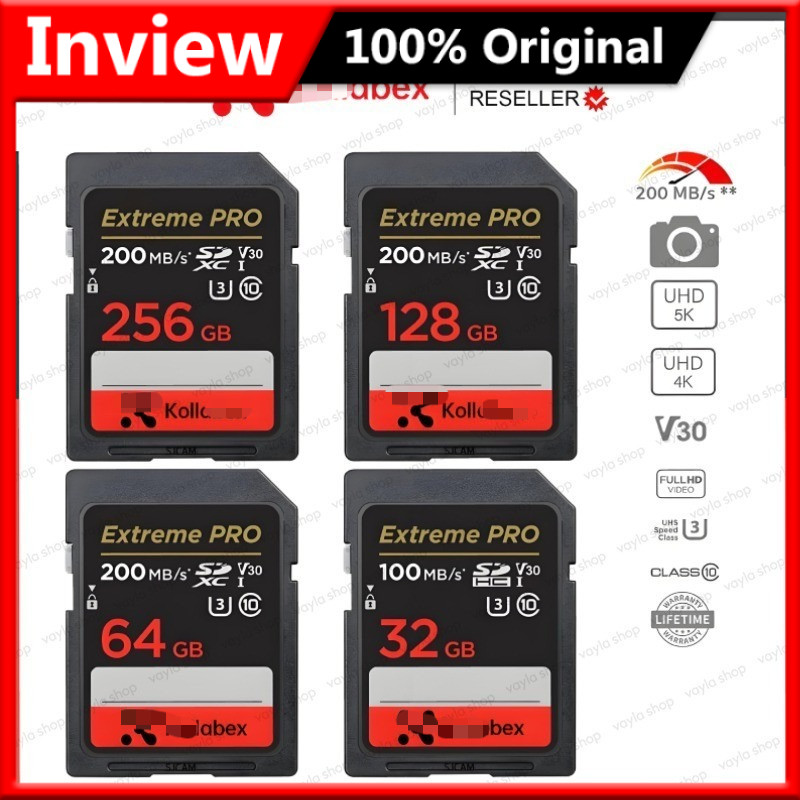 COD Memory Camera SD Card SDHC SDXC Kollabex Extreme Pro 32GB 64GB 128GB 256GB 200MBPS