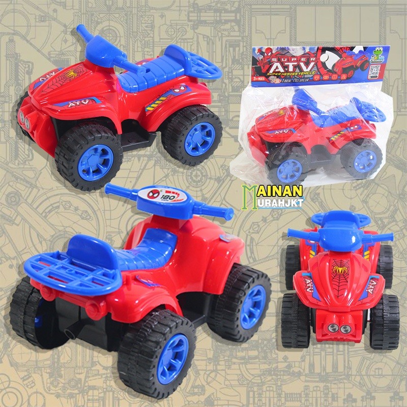GROSIR MOTOR RODA 4 SUPER ATV SPIDERMAN TARIK OCT7270 MAINAN MOTOR ATV TARIK KARAKTER SPIDERMAN