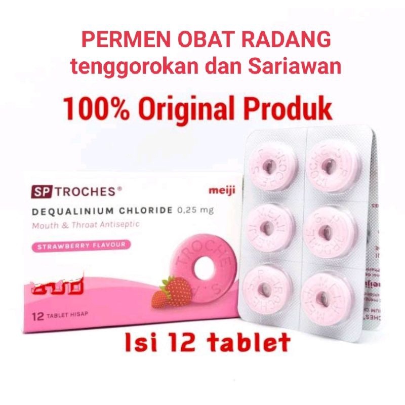 SP Troches MEIJI box isi 12 Tablet Permen obat sakit tenggorokan